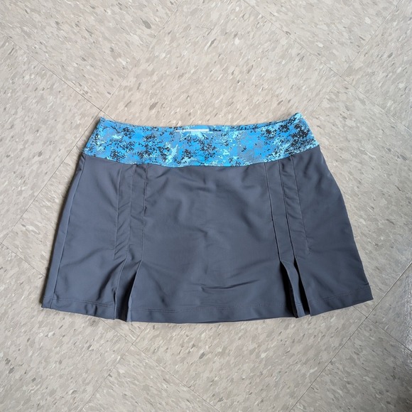 Jerdog Pants - Vintage 90s Jerdog Tennis Skort Large Grey Blue Gorpcore Athletic Skirt USA Made